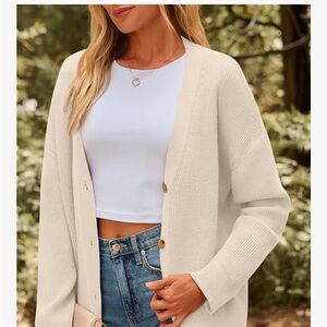 Elegant Ivory/Cream Women's Cardigan Sweater